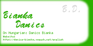 bianka danics business card